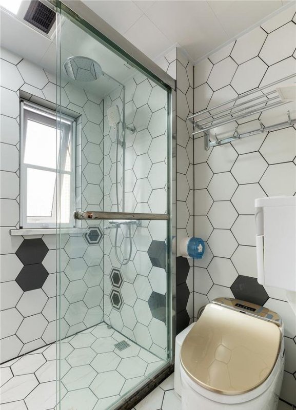 几款超实用的浴室装修效果图，黑白灰设计！