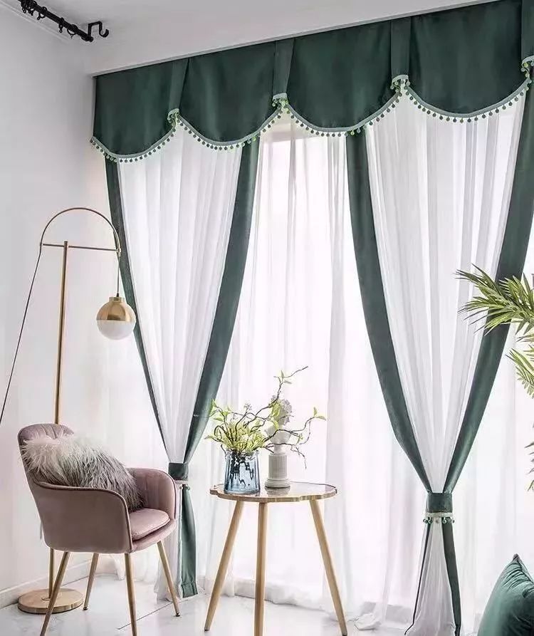 9张多色拼接款窗帘设计效果图，优雅、纯净！