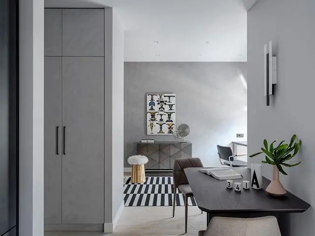 一居室单身公寓装修效果图，灰色调+简约风!