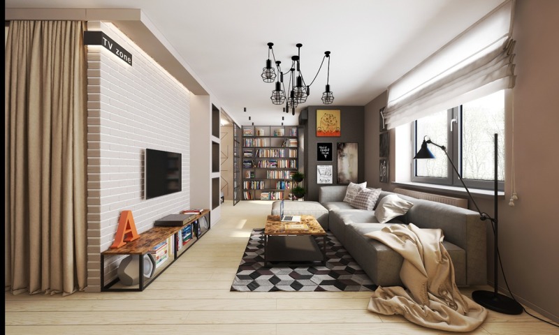 60平米现代风格一居室装修案例