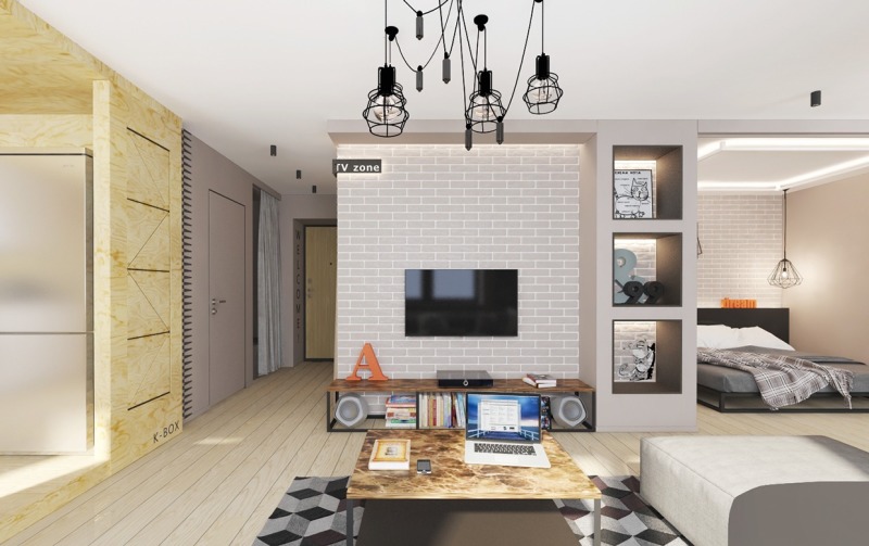 60平米现代风格一居室装修案例