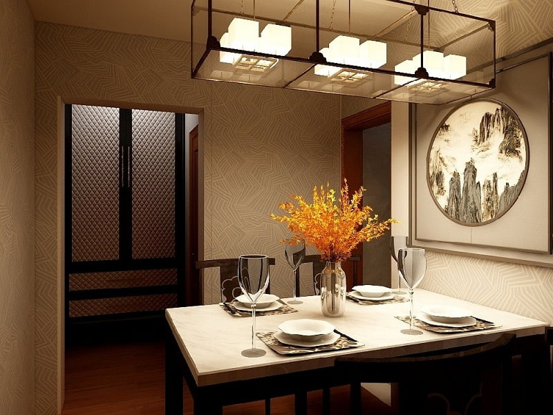 60㎡中式现代风格设计，二居室装修效果图!