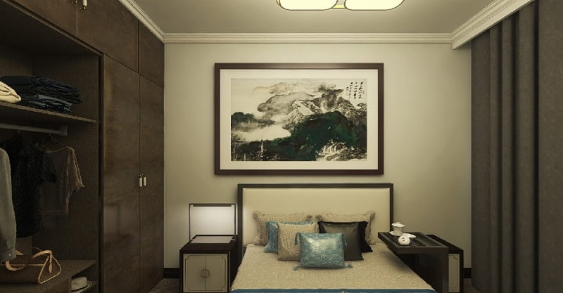 100㎡中式现代风格设计，三居室装修效果图!