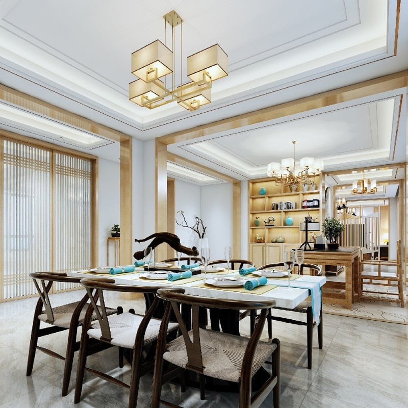 180㎡中式现代风格设计，三居室装修效果图!