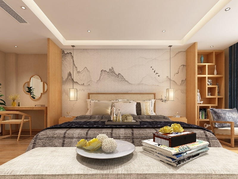 180㎡中式现代风格设计，三居室装修效果图!