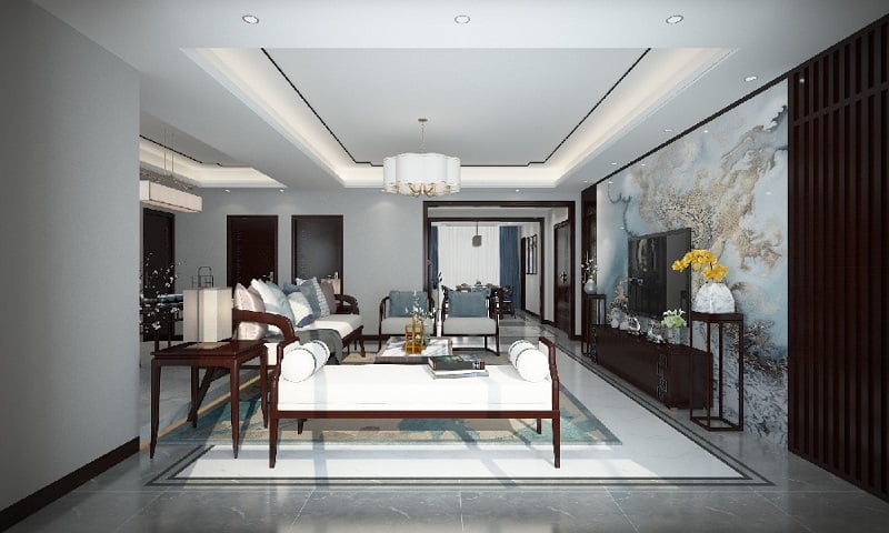 174㎡典雅新中式风格设计，三居室装修效果图!