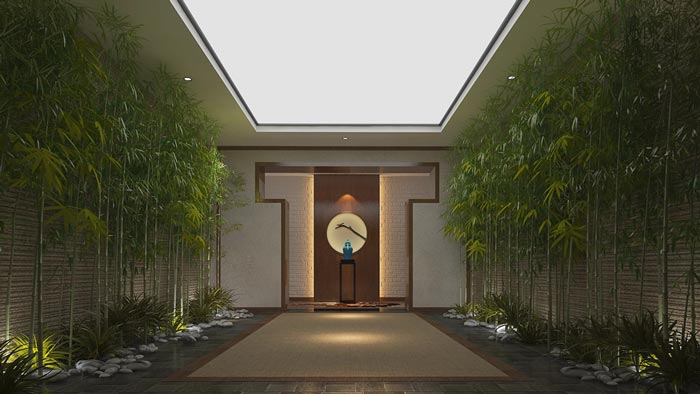 新中式酒店装修设计效果图