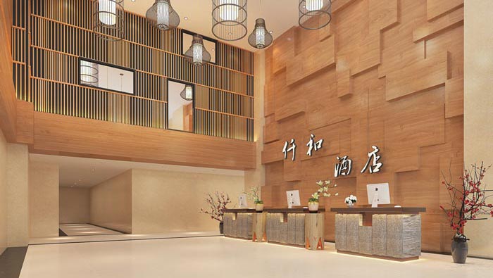 新中式主题酒店装修设计效果图