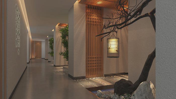 新中式主题酒店装修设计效果图