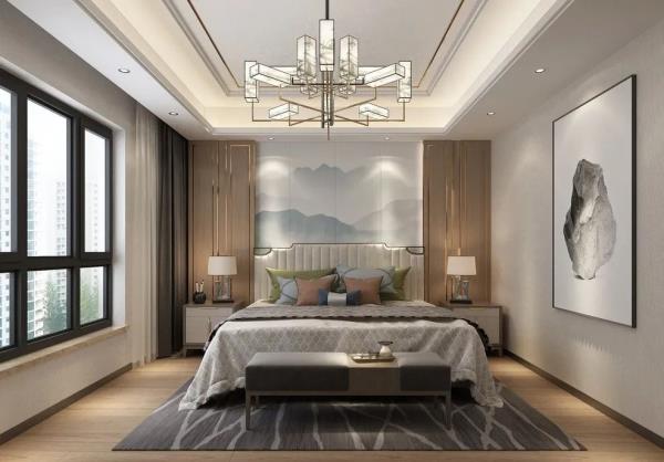 荆州装修设计公司：江南水乡风，木质家具+水墨背景墙！