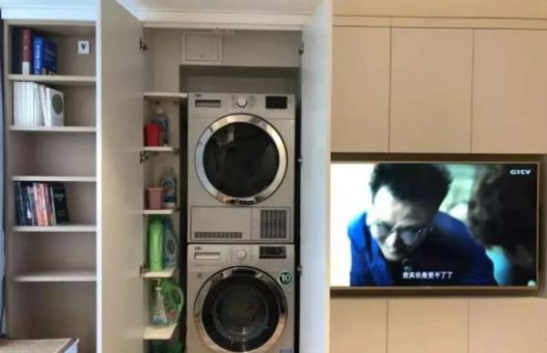 南京装潢公司：36㎡复式公寓装修设计，洗衣机藏电视柜！