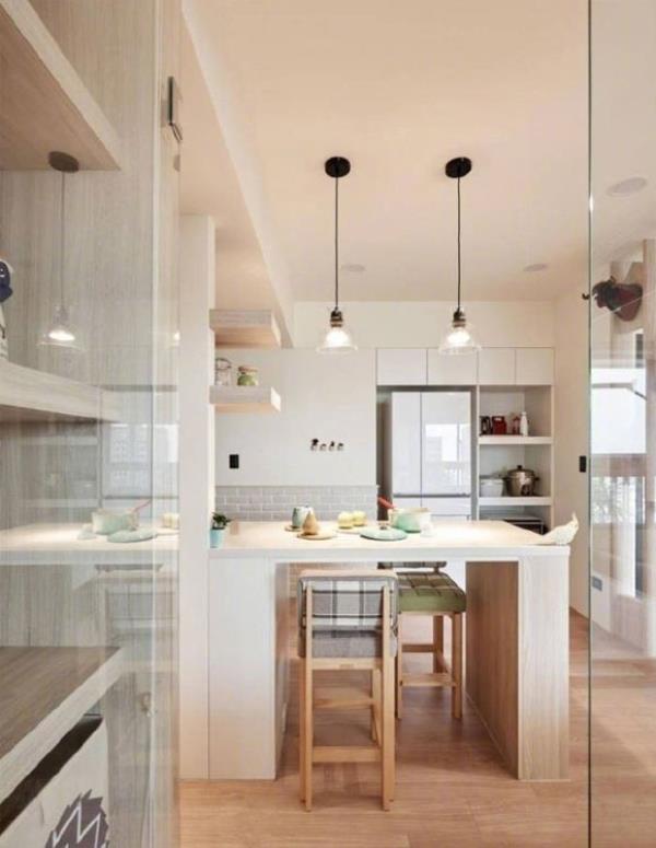 沈阳装修公司：原木色设计的小家特别温馨，开放式厨房！