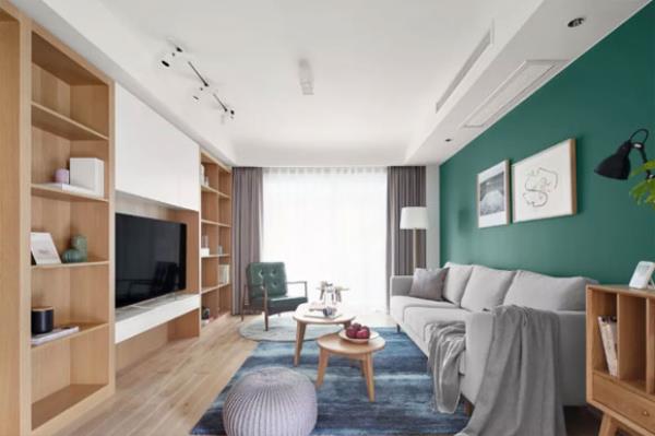 南京装修设计：客厅电视墙和沙发墙装修案例，设计简约实用！