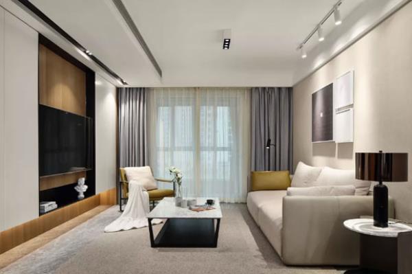 南京装修设计：客厅电视墙和沙发墙装修案例，设计简约实用！