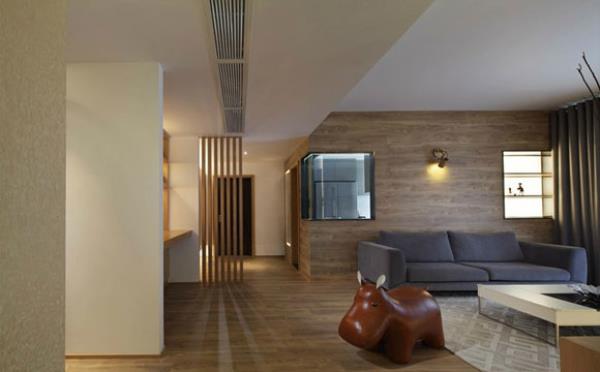 南京装饰公司：简约风格两房装修设计，木地板上墙！